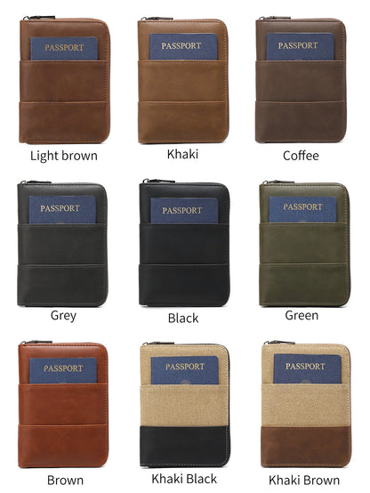RFID Blocking Passport Wallet – Zipper Travel Document & Card Holder for Men & Women