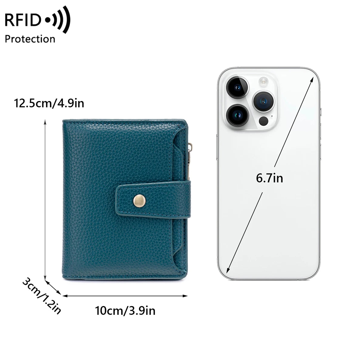 RFID Blocking Women's Short Wallet with Large Capacity