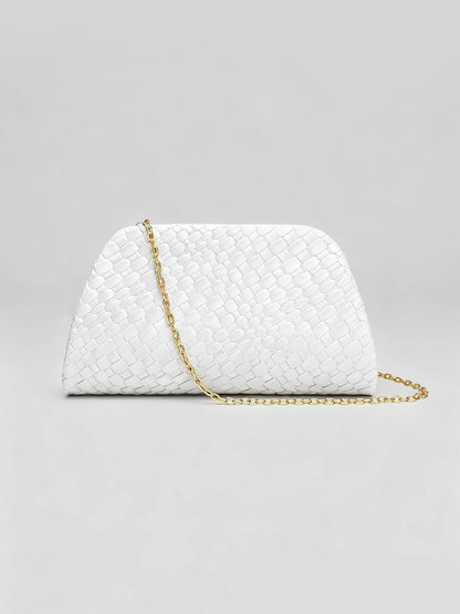 Women's Luxury Evening Clutch Bag – Chain Shoulder Crossbody with Gold Clasp