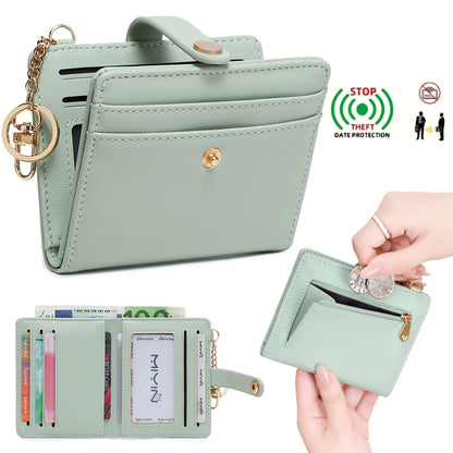 RFID Blocking Slim Bifold Card Wallet with Keychain – Women