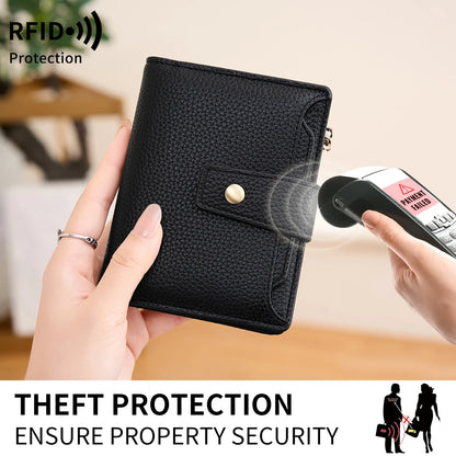 RFID Blocking Women's Short Wallet with Large Capacity