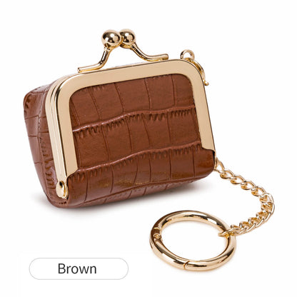 Crocodile Pattern Mini Jewelry Box Bag with Gold Chain