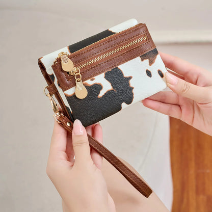 Leopard Print Women's Wallet Large Capacity Zipper Wristlet