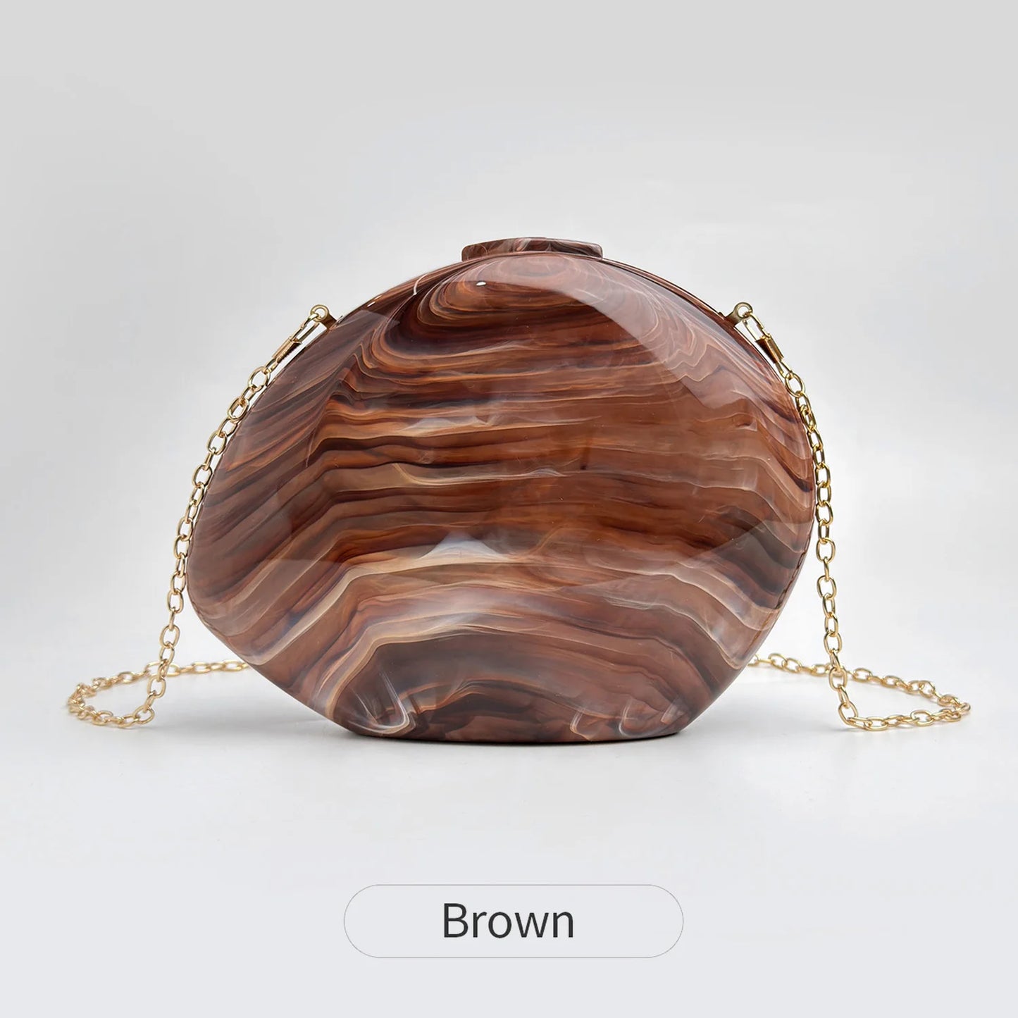 Acrylic Shell Evening Bag Women's Clutch with Chain Strap