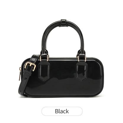 Mini PVC Crossbody Bag for Women – Cute Solid Color Shoulder Bag with Detachable Strap