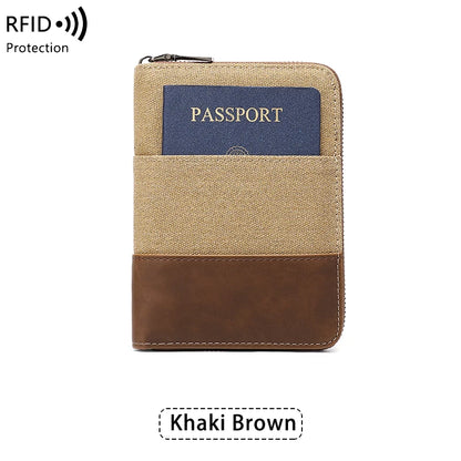 RFID Blocking Passport Wallet – Zipper Travel Document & Card Holder for Men & Women
