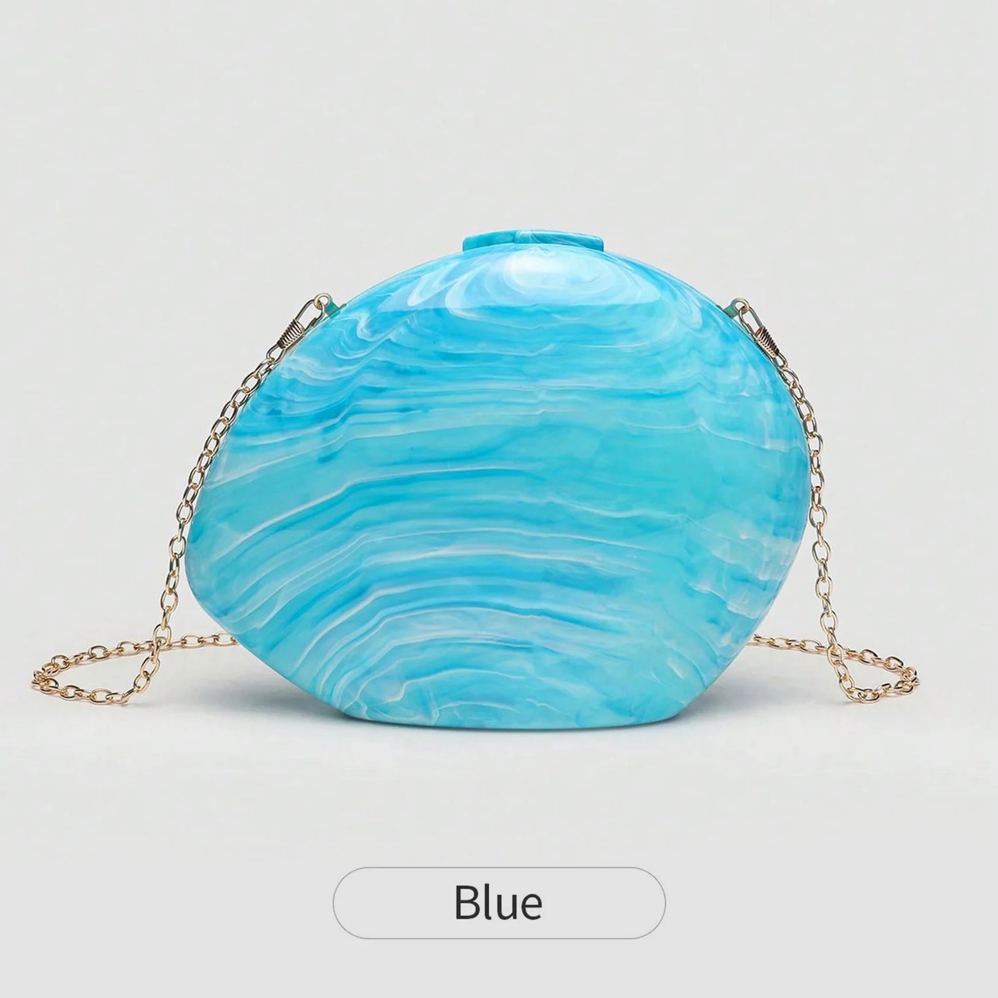 Acrylic Shell Evening Bag Women's Clutch with Chain Strap