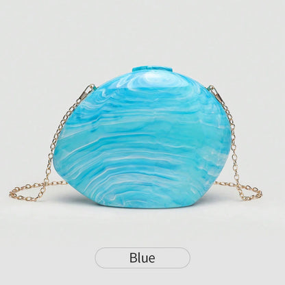 Acrylic Shell Evening Bag Women's Clutch with Chain Strap