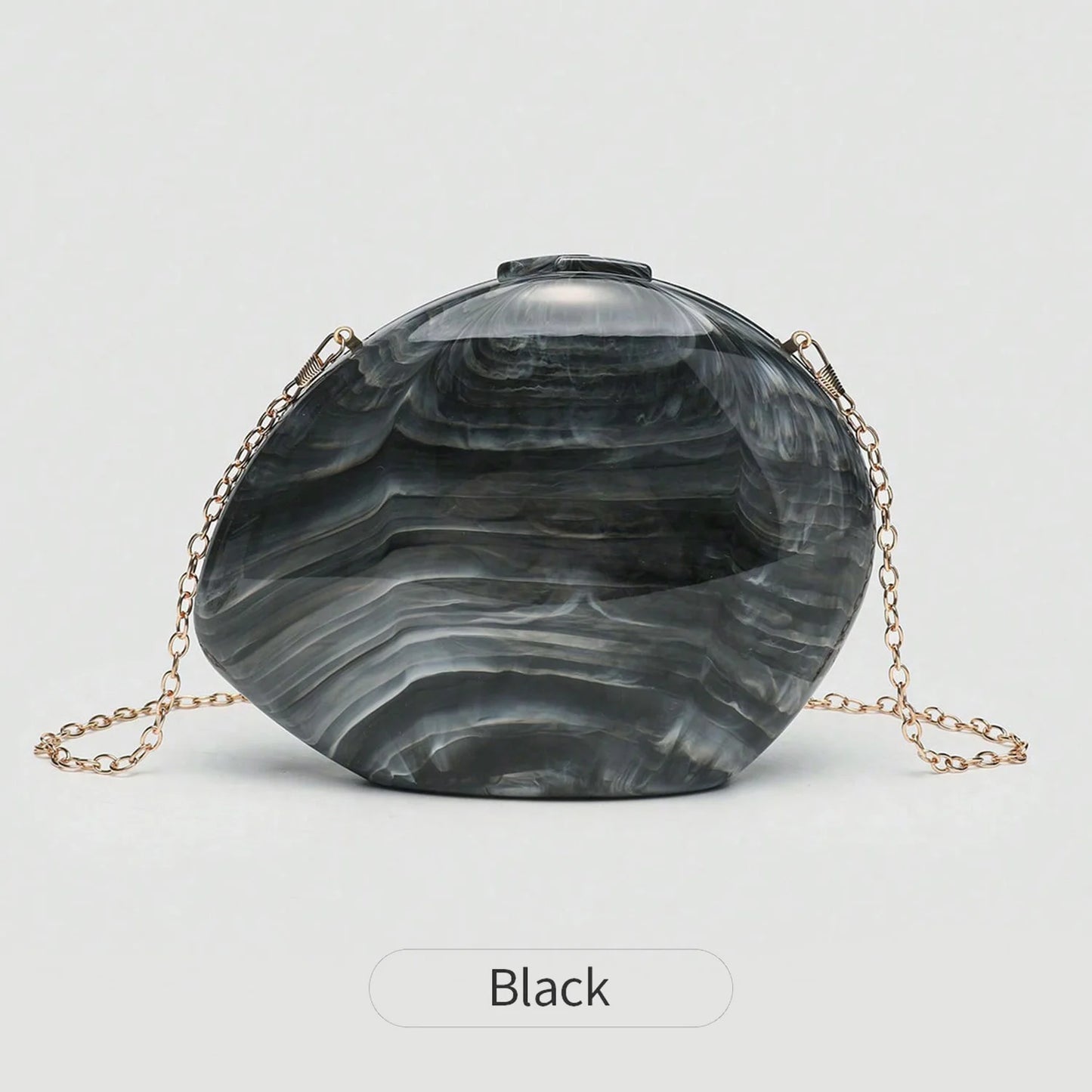 Acrylic Shell Evening Bag Women's Clutch with Chain Strap
