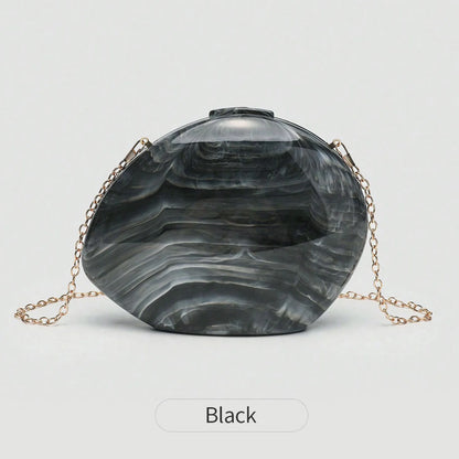 Acrylic Shell Evening Bag Women's Clutch with Chain Strap