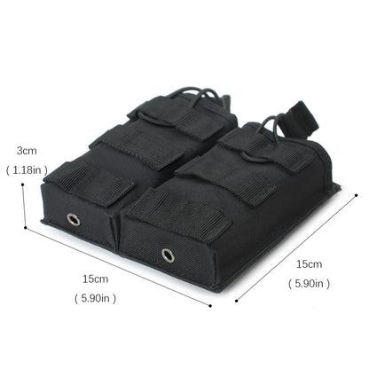 MOLLE Double Mag Pouch – Tactical M4/M16 Magazine & Walkie-Talkie Holder