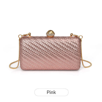 Sparkling Diamond Clasp Evening Clutch Bag
