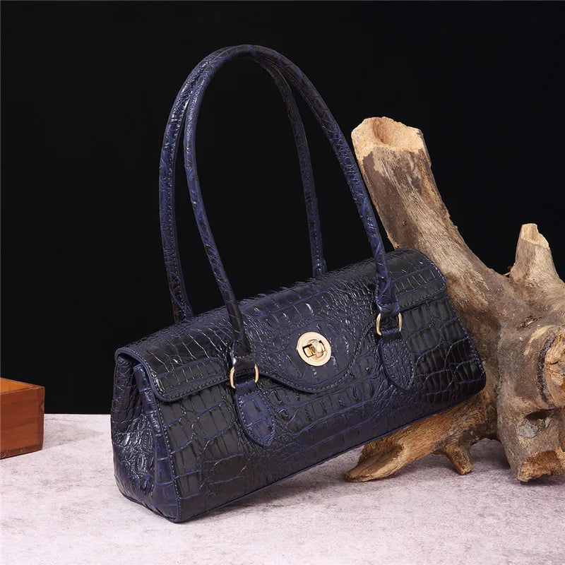 Crocodile Pattern PU Leather Shoulder Handbag for Women