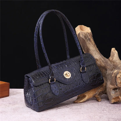 Crocodile Pattern PU Leather Shoulder Handbag for Women