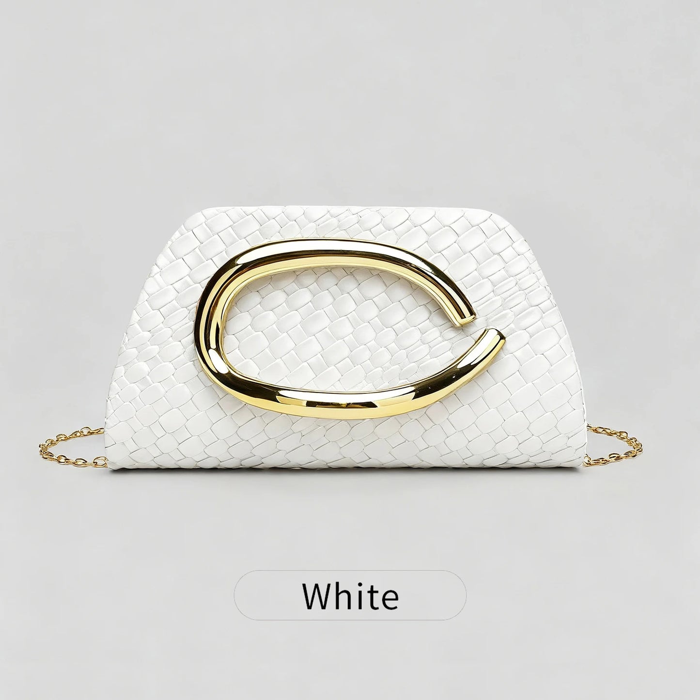 Women's Luxury Evening Clutch Bag – Chain Shoulder Crossbody with Gold Clasp