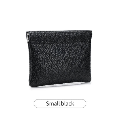Self-Closing PU Leather Long Wallet Women Squeeze Coin Purse