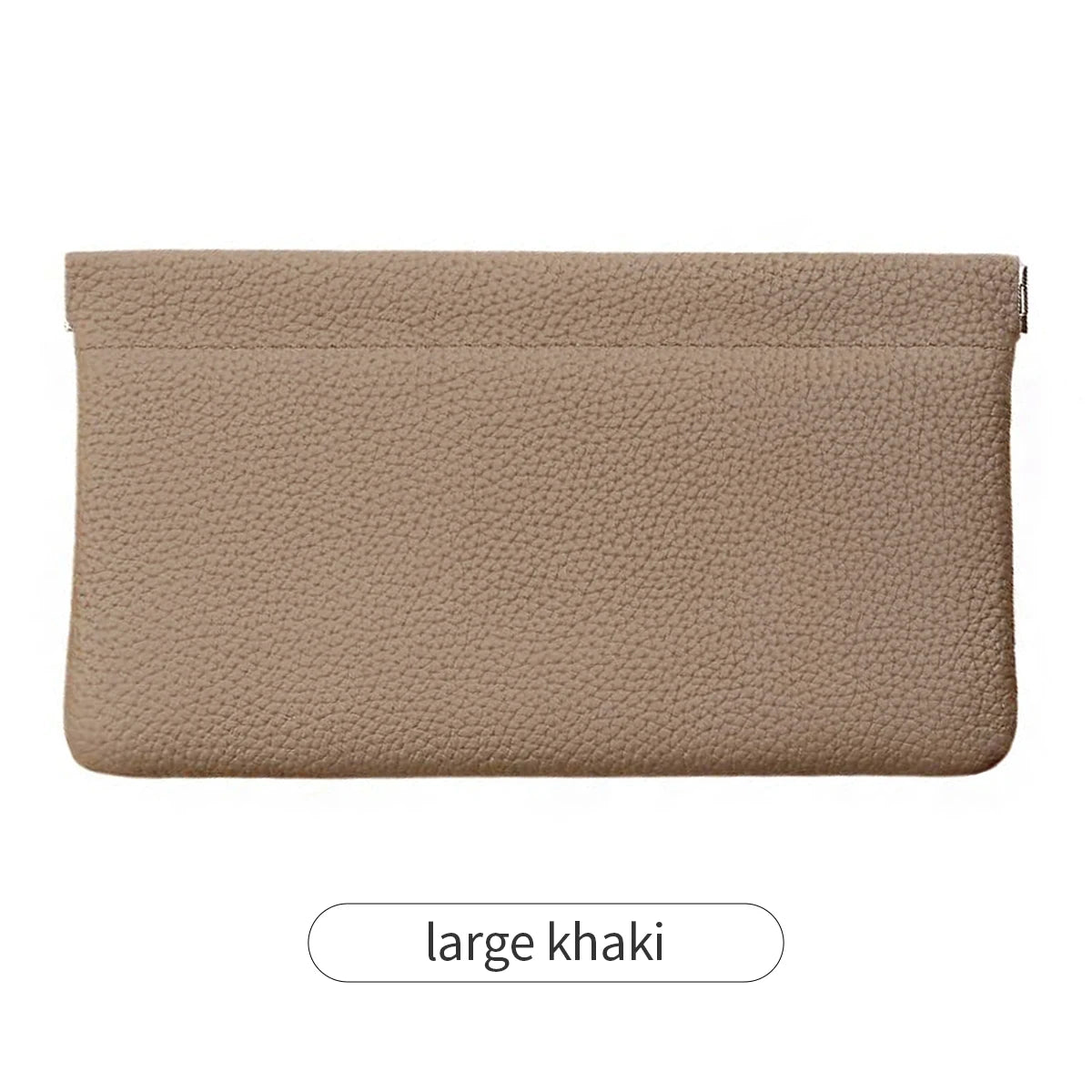 Self-Closing PU Leather Long Wallet Women Squeeze Coin Purse