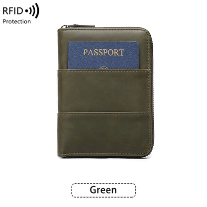RFID Blocking Passport Wallet – Zipper Travel Document & Card Holder for Men & Women