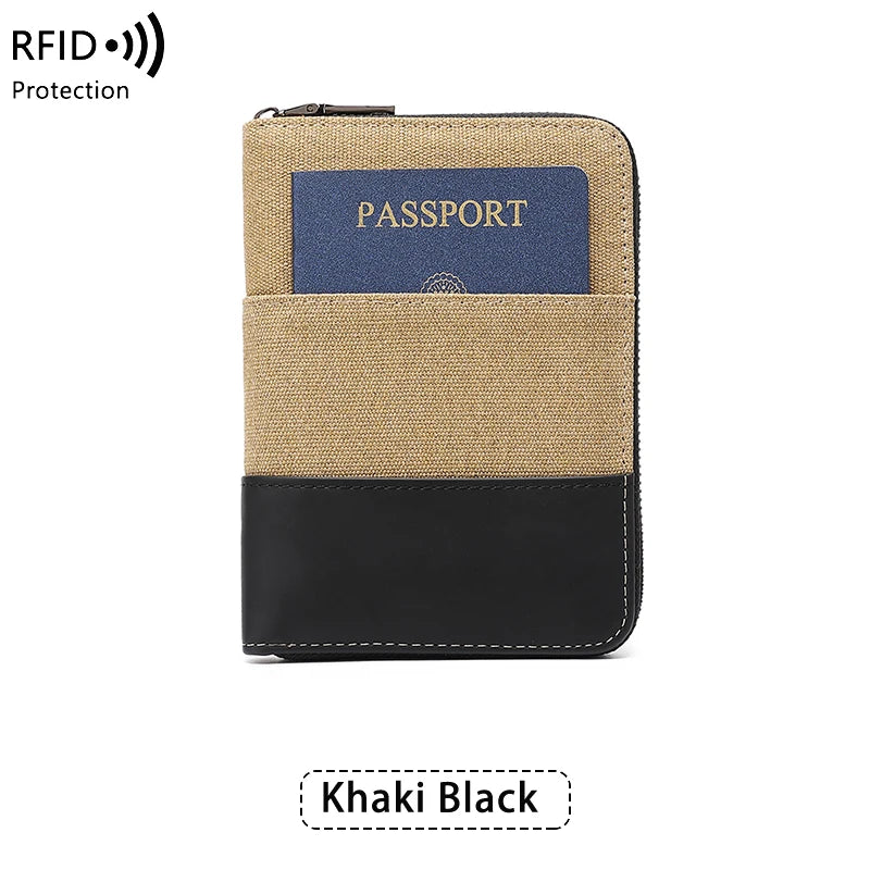 RFID Blocking Passport Wallet – Zipper Travel Document & Card Holder for Men & Women