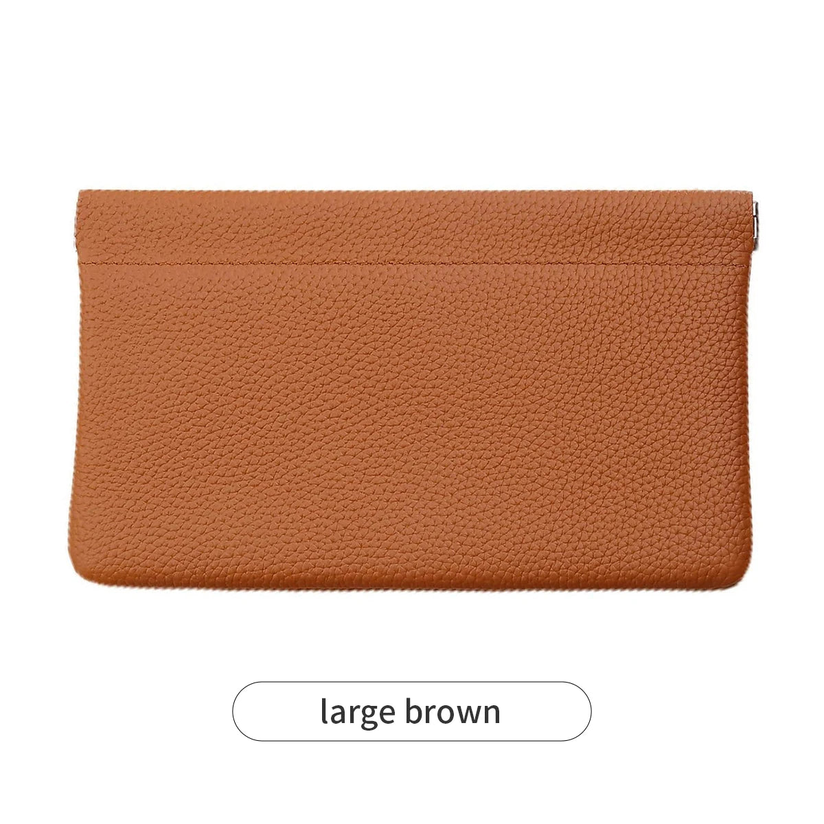 Self-Closing PU Leather Long Wallet Women Squeeze Coin Purse