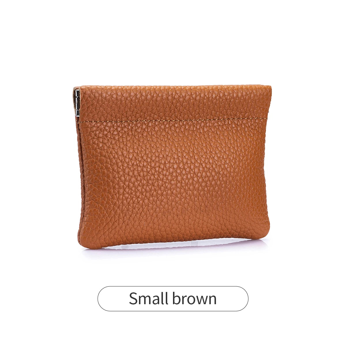 Self-Closing PU Leather Long Wallet Women Squeeze Coin Purse