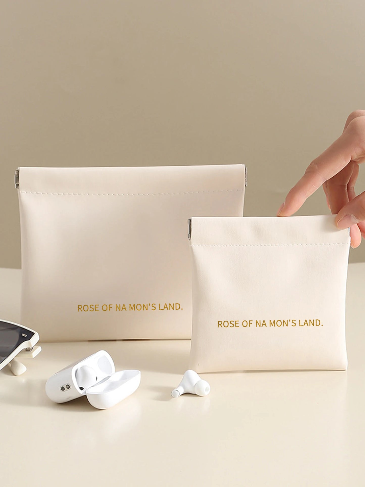 Snap-Close Cosmetic Bag – Portable Makeup & Toiletry Pouch