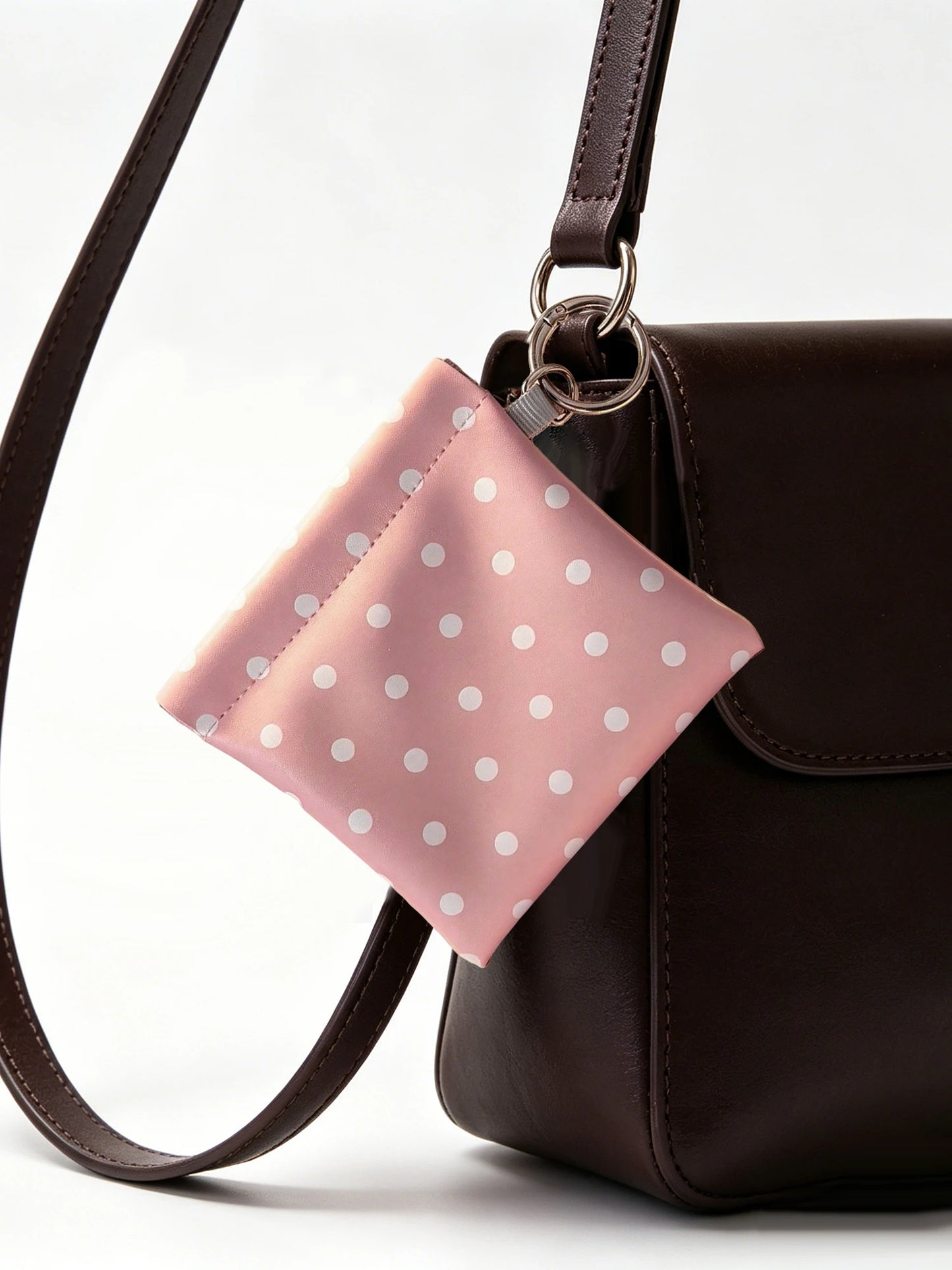 Polka Dot Coin Purse with Key Ring – Mini Snap Closure Pouch