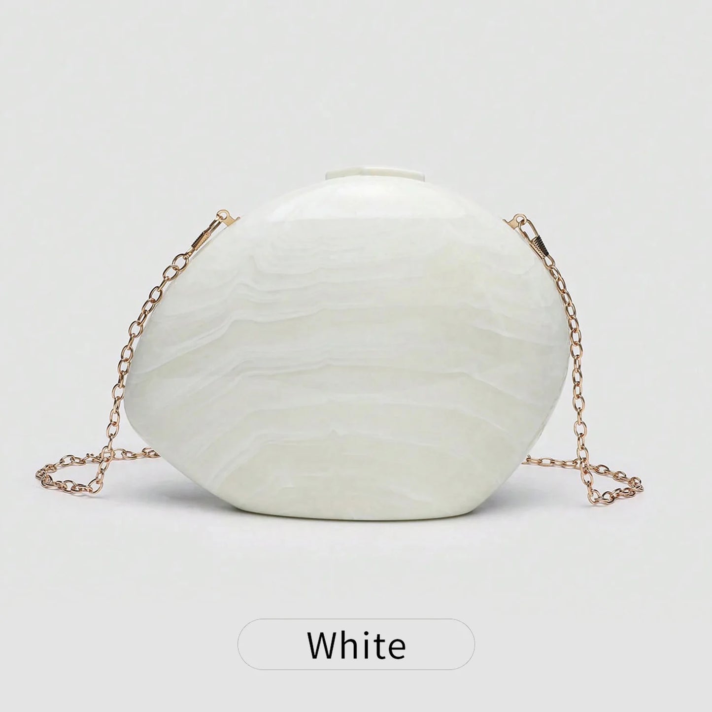 Acrylic Shell Evening Bag Women's Clutch with Chain Strap