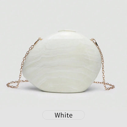 Acrylic Shell Evening Bag Women's Clutch with Chain Strap