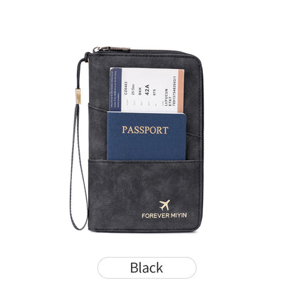 RFID Passport Holder Travel Wallet – Large Capacity PU Leather