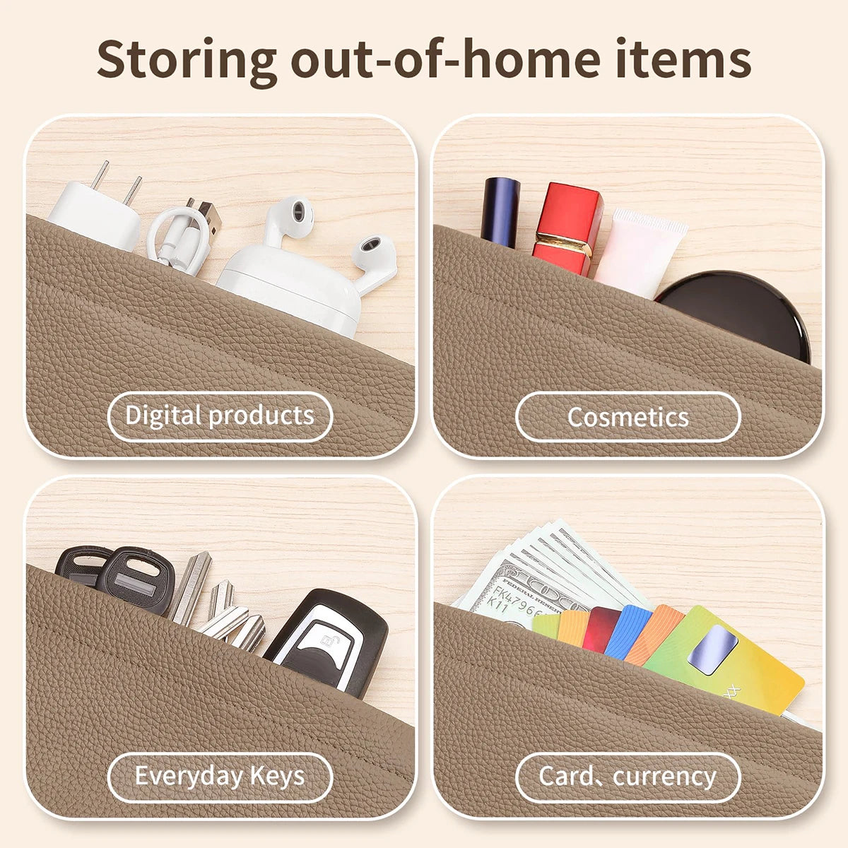 Self-Closing PU Leather Long Wallet Women Squeeze Coin Purse