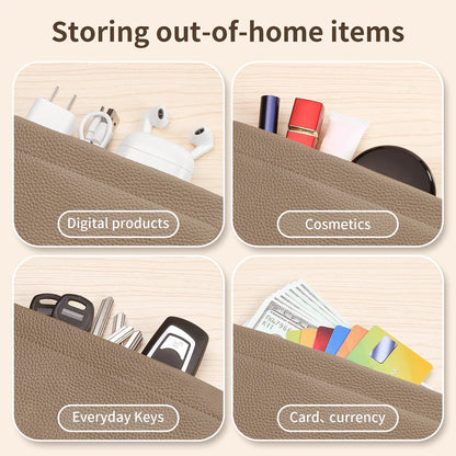 Self-Closing PU Leather Long Wallet Women Squeeze Coin Purse