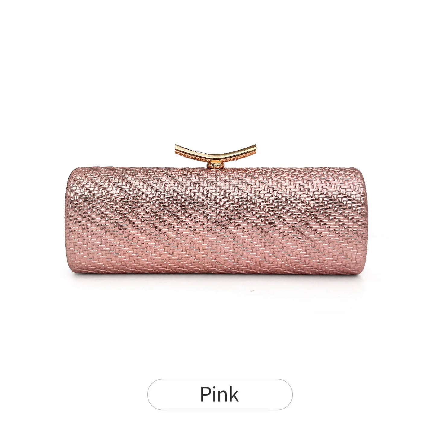 Woven Cylindrical Evening Clutch Bag for Women
