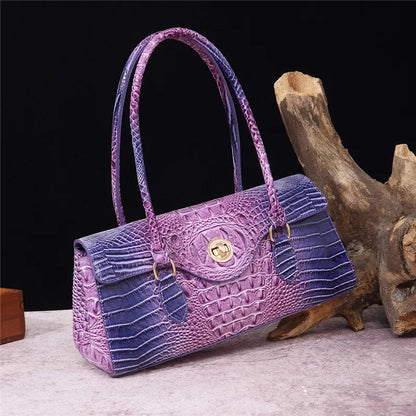 Crocodile Pattern PU Leather Shoulder Handbag for Women