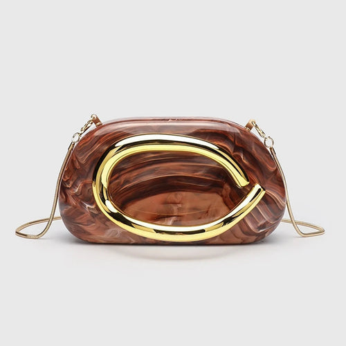 Acrylic Metal Handle Evening Bag – Women's Clutch Handbag