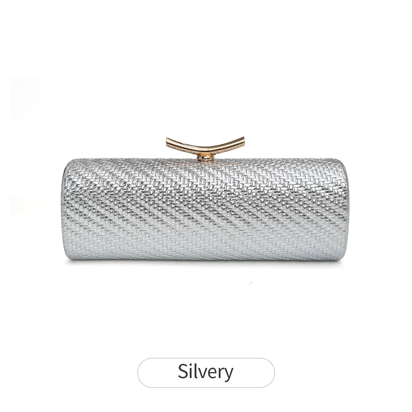 Woven Cylindrical Evening Clutch Bag for Women
