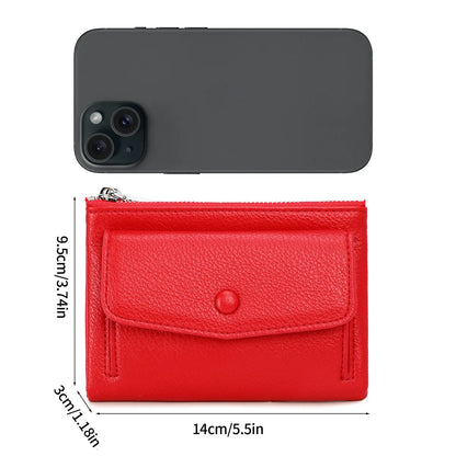 Women's Zip Coin Purse – Multi-Card Short Wallet with Buckle