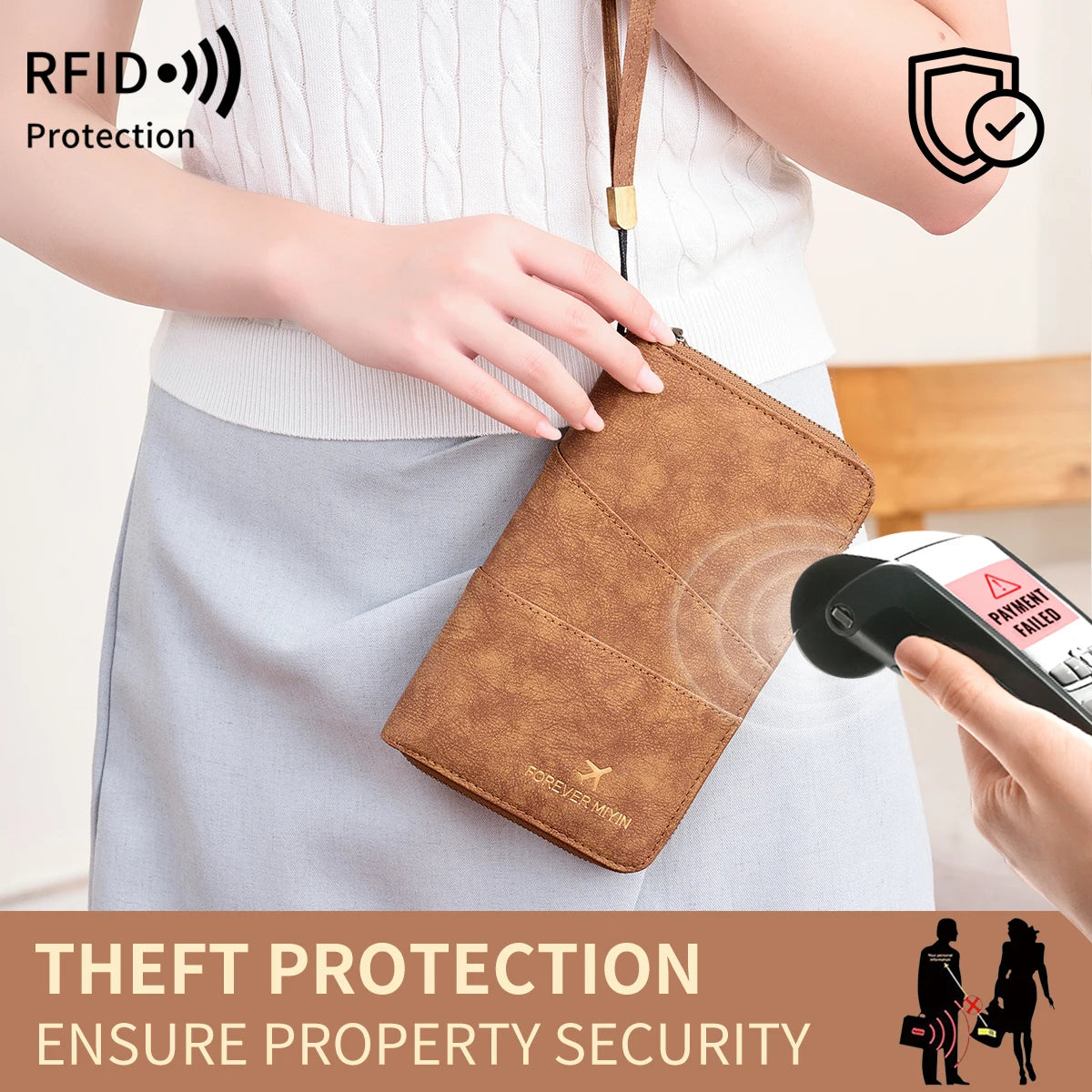 RFID Passport Holder Travel Wallet – Large Capacity PU Leather