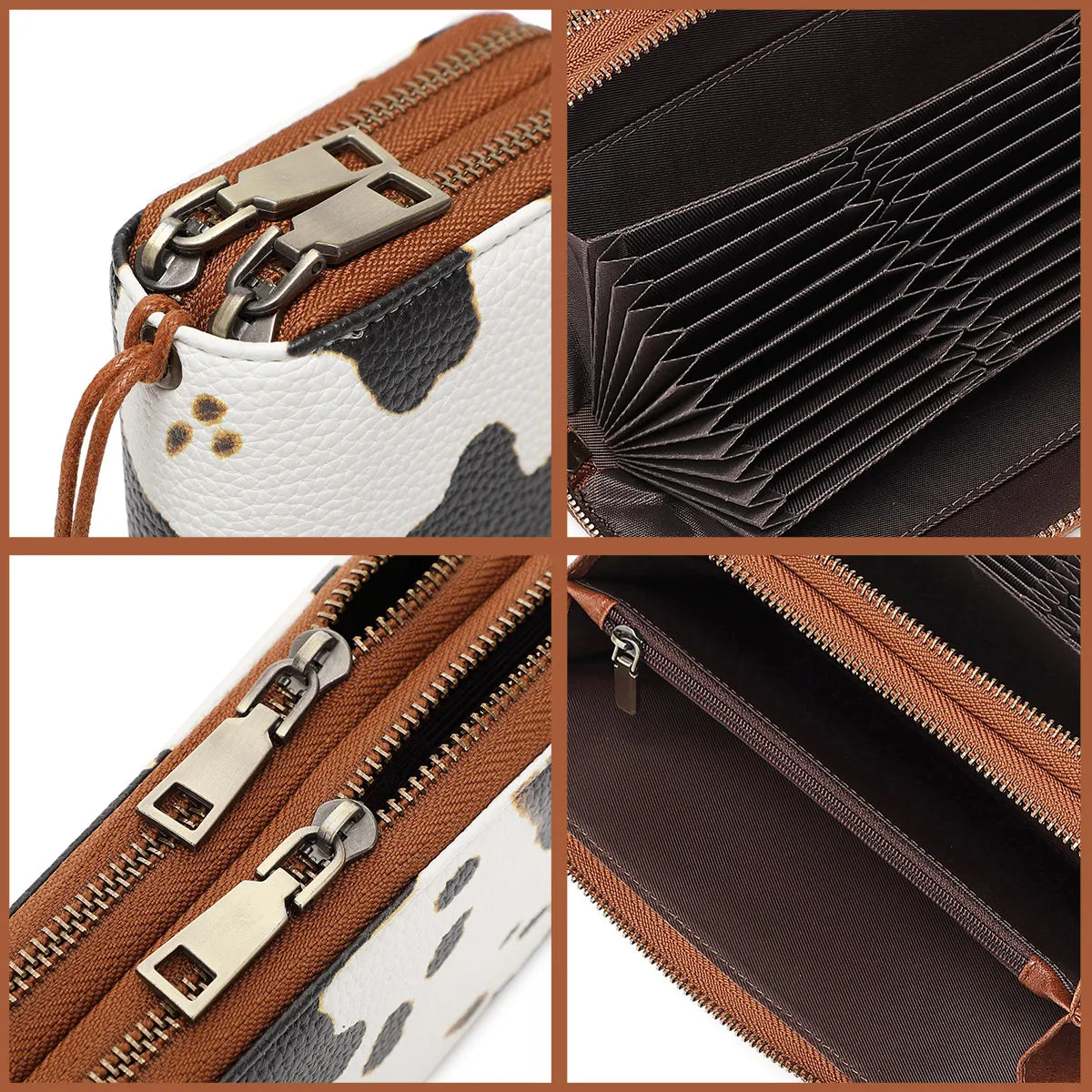 RFID Blocking Women's Wallet Double Zipper Large Capacity Clutch