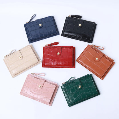 Women's Mini PU Leather Card Holder Wallet with Coin Purse