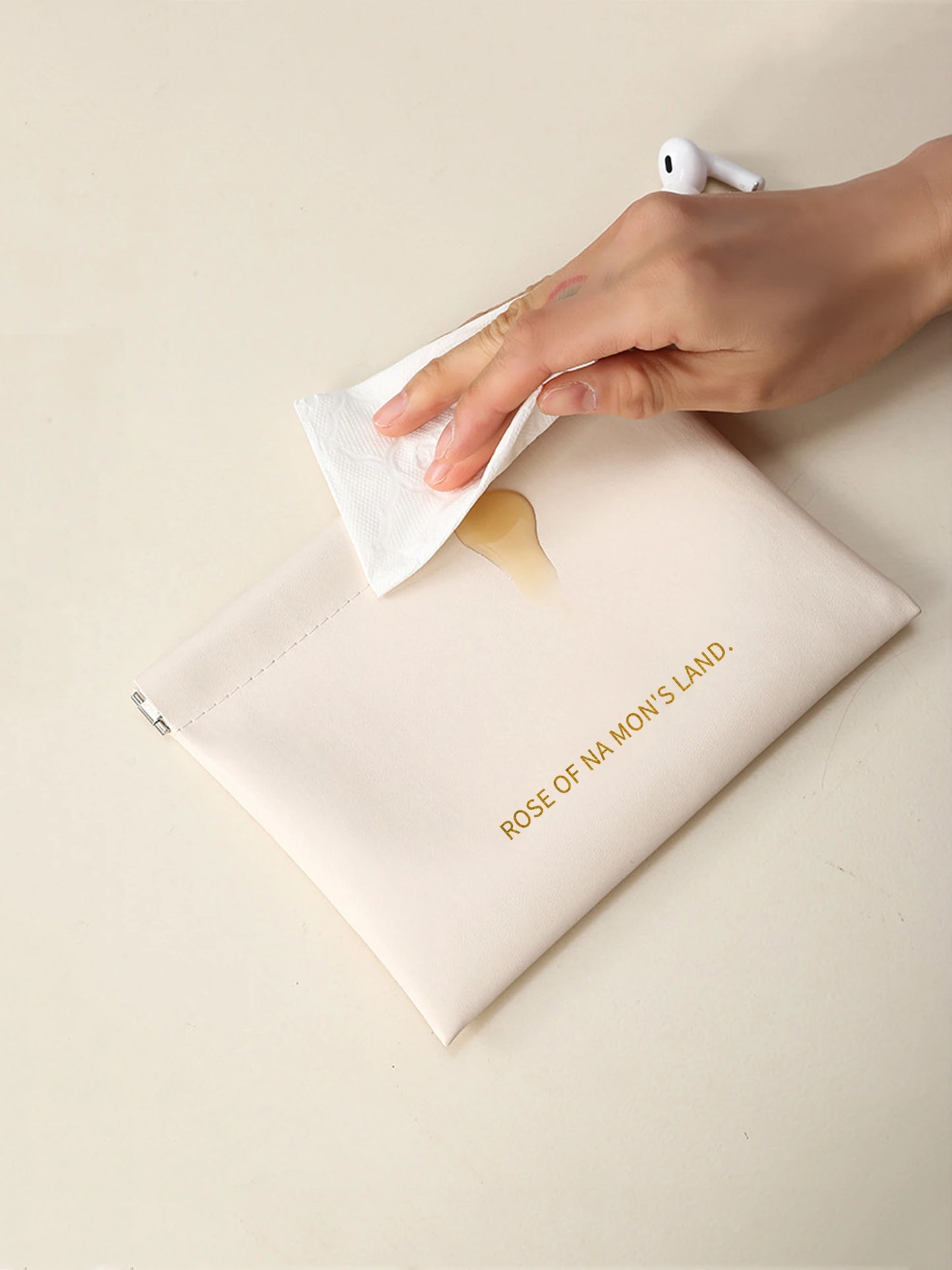 Snap-Close Cosmetic Bag – Portable Makeup & Toiletry Pouch