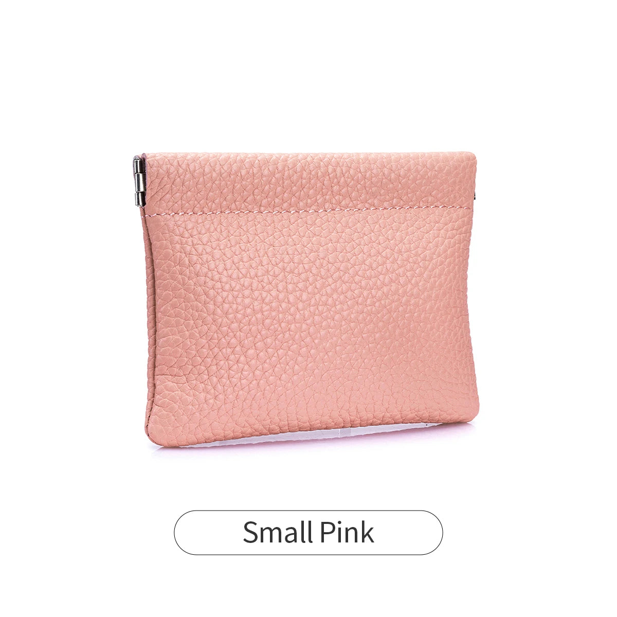 Self-Closing PU Leather Long Wallet Women Squeeze Coin Purse