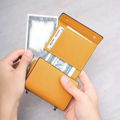 Trifold Wallet for Women – Slim Microfiber Leather with Card Slots