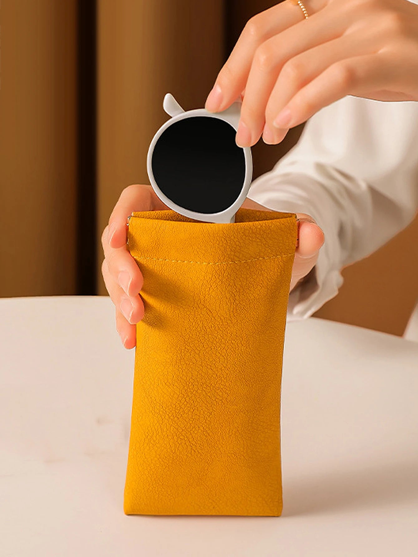 Soft Leather Sunglasses Pouch – Minimalist Eyewear Case