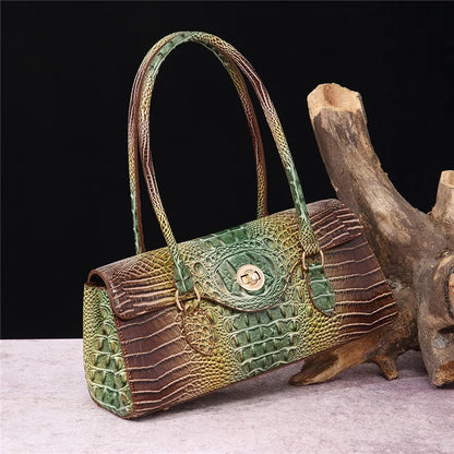 Crocodile Pattern PU Leather Shoulder Handbag for Women