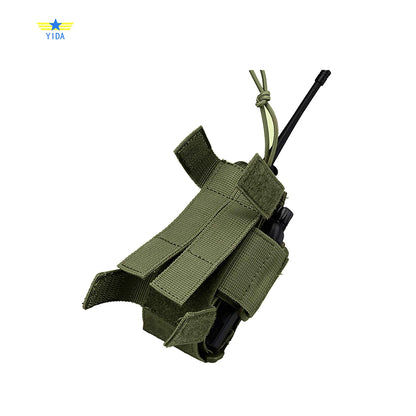 Tactical MOLLE Radio Holster Pouch – Adjustable Nylon Walkie Talkie Holder