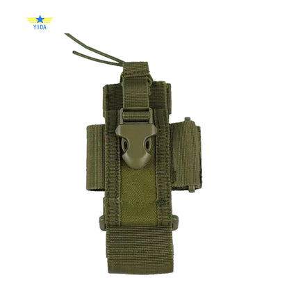 Tactical MOLLE Radio Holster Pouch – Adjustable Nylon Walkie Talkie Holder