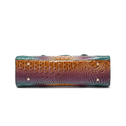 Crocodile Pattern PU Leather Shoulder Handbag for Women