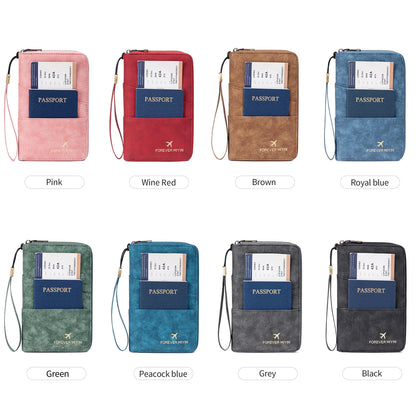RFID Passport Holder Travel Wallet – Large Capacity PU Leather