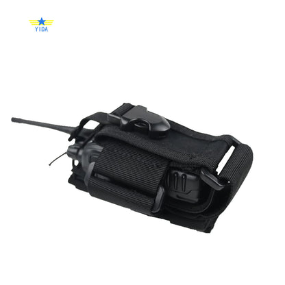 Tactical MOLLE Radio Holster Pouch – Adjustable Nylon Walkie Talkie Holder